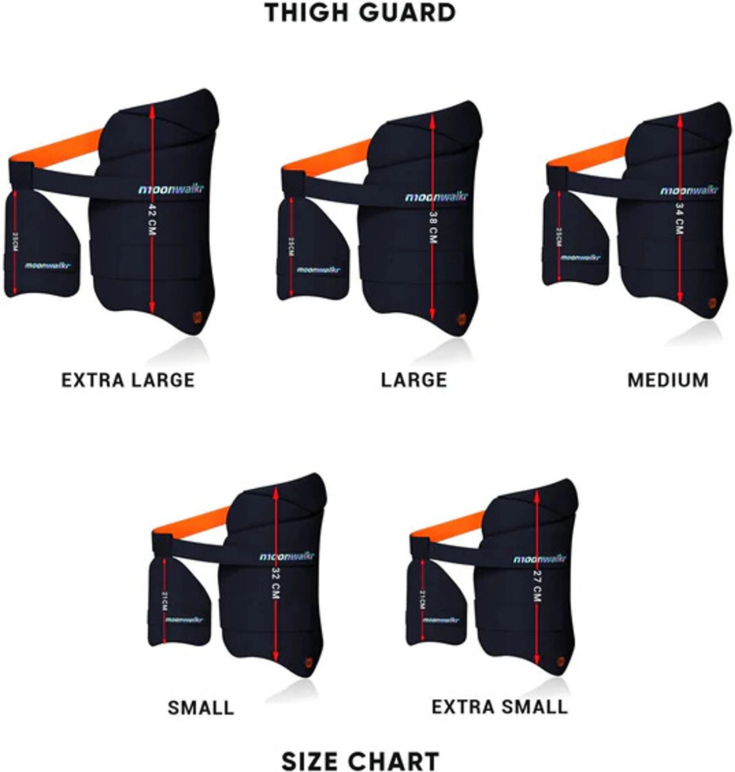 Moonwalkr 2.0 Cricket Batting Combo Thigh Guard Right hand(BLUE)