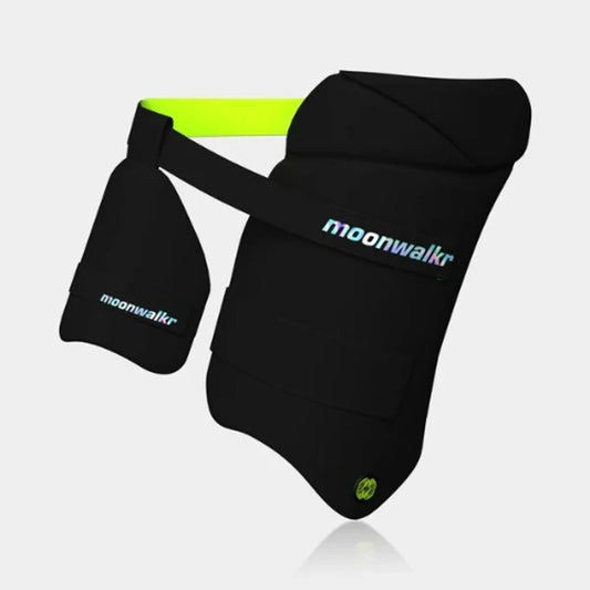 Moonwalkr 2.0 Cricket Batting Combo Thigh Guard Right hand (BLACK)