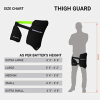 Moonwalkr 2.0 Cricket Batting Combo Thigh Guard Right hand (BLACK)
