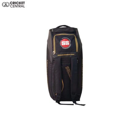 Black cricket duffle kit bag with wheels from SS