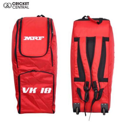 Red and Black VK 18 cricket duffle kit bag from MRF - Virat Kohli