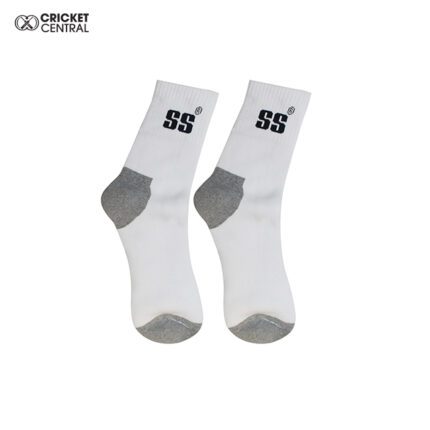 White Cricket socks with grey patterned design from SS