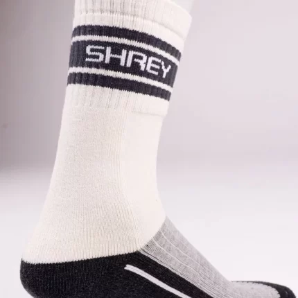 White, black and grey Cricket double layer Socks from Shrey