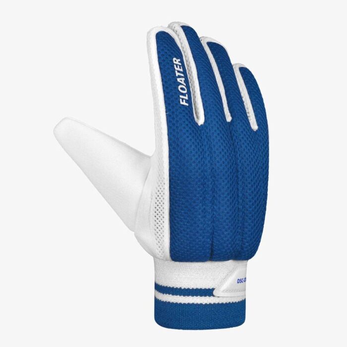 White and blue DSC floater indoor batting gloves