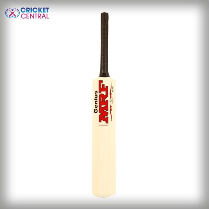 MRF autograpgh bat with a black handle and made from english willow