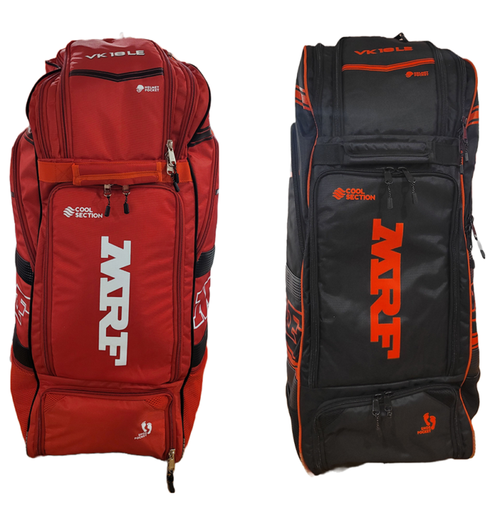 MRF VK18 Cricket Duffle Kit Bag in Black and Red